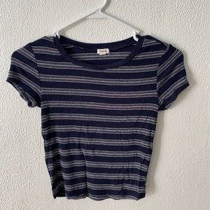crop top from garage with stripes going across